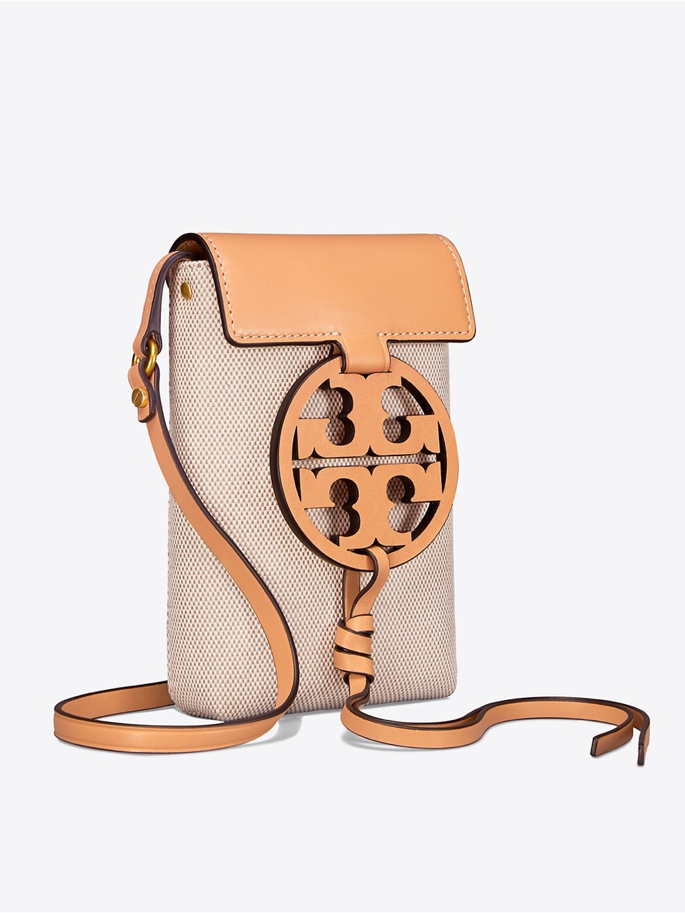 Tory Burch Two-Tone Beige and Light Pink Crossbody Phone Bag - Picture 3 of 4